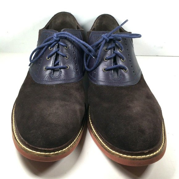 Cole Haan Brown Suede Blue Leather Oxford Shoes main image 7